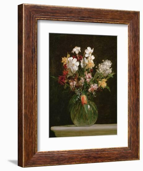 Narcisses Blancs, Jacinthes et Tulipes, 1864-Henri Fantin-Latour-Framed Giclee Print