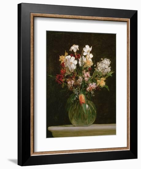 Narcisses Blancs, Jacinthes et Tulipes, 1864-Henri Fantin-Latour-Framed Giclee Print