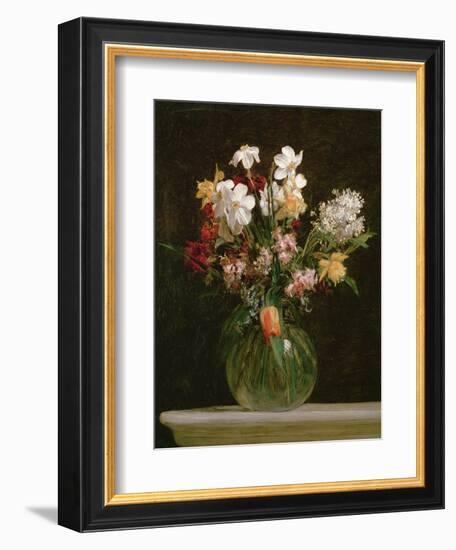 Narcisses Blancs, Jacinthes et Tulipes, 1864-Henri Fantin-Latour-Framed Giclee Print