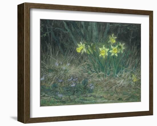 Narcissi and Violets, circa 1867-Jean-François Millet-Framed Giclee Print