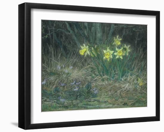 Narcissi and Violets, circa 1867-Jean-François Millet-Framed Giclee Print