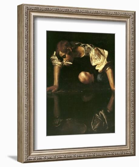 Narcissus, 1598-1599-Caravaggio-Framed Giclee Print