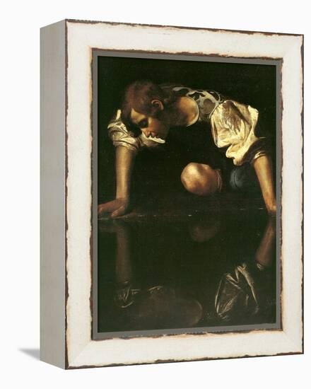 Narcissus, 1598-1599-Caravaggio-Framed Premier Image Canvas