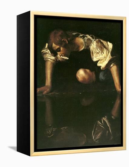 Narcissus, 1598-1599-Caravaggio-Framed Premier Image Canvas