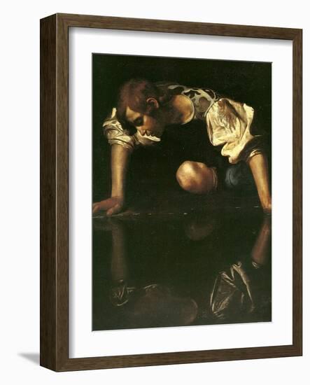 Narcissus, 1598-1599-Caravaggio-Framed Giclee Print