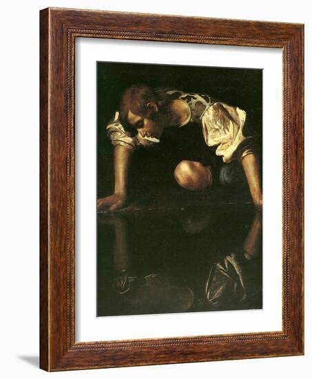 Narcissus, 1598-1599-Caravaggio-Framed Giclee Print