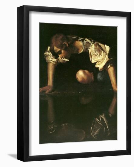 Narcissus, 1598-1599-Caravaggio-Framed Giclee Print