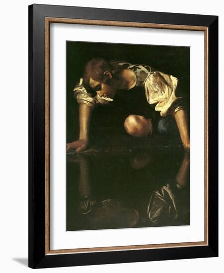 Narcissus, 1598-1599-Caravaggio-Framed Giclee Print