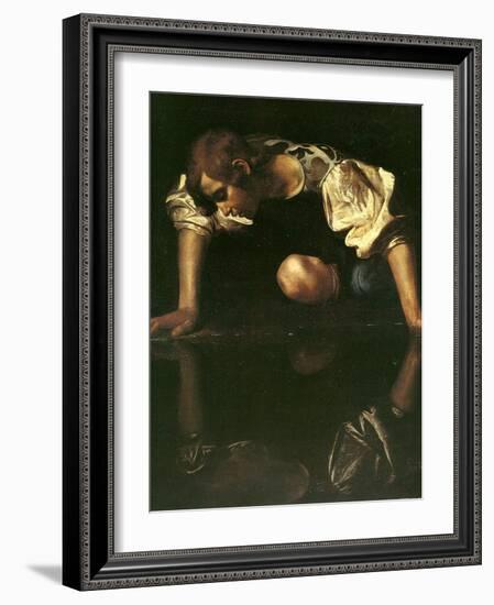 Narcissus, 1598-1599-Caravaggio-Framed Giclee Print