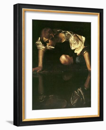 Narcissus, 1598-1599-Caravaggio-Framed Giclee Print