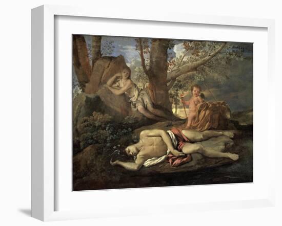 Narcissus and Echo-Nicolas Poussin-Framed Giclee Print