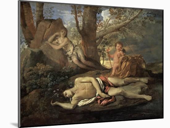 Narcissus and Echo-Nicolas Poussin-Mounted Giclee Print