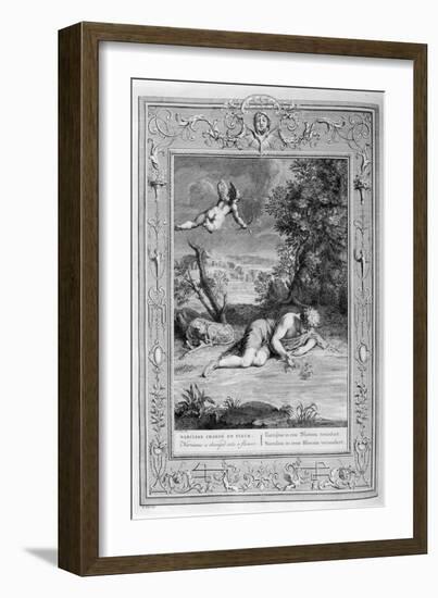 Narcissus in Love with His Own Reflection, 1733-Bernard Picart-Framed Giclee Print