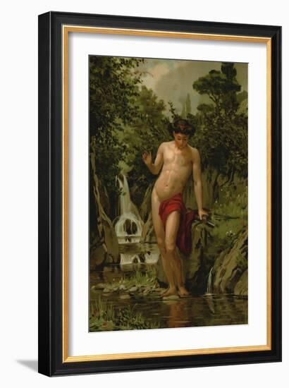 Narcissus in Love with His Own Reflection-Dionisio Baixeras-Verdaguer-Framed Giclee Print