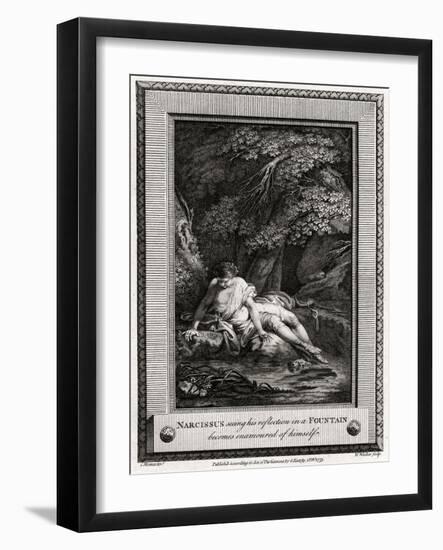 Narcissus Seeing His Reflection in a Fountain Becomes Enamourd of Himself, 1775-W Walker-Framed Giclee Print