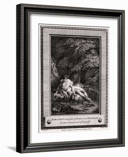 Narcissus Seeing His Reflection in a Fountain Becomes Enamourd of Himself, 1775-W Walker-Framed Giclee Print