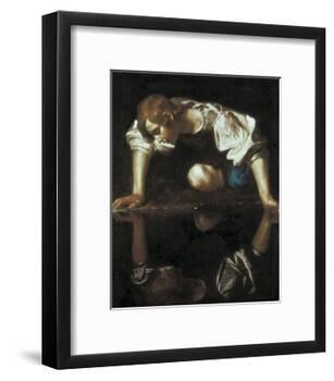 Narcissus-Caravaggio-Framed Art Print