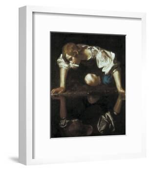 Narcissus-Caravaggio-Framed Art Print