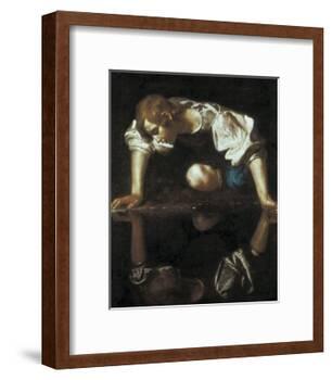 Narcissus-Caravaggio-Framed Art Print