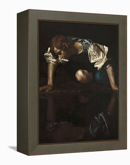 Narcissus-Caravaggio-Framed Premier Image Canvas