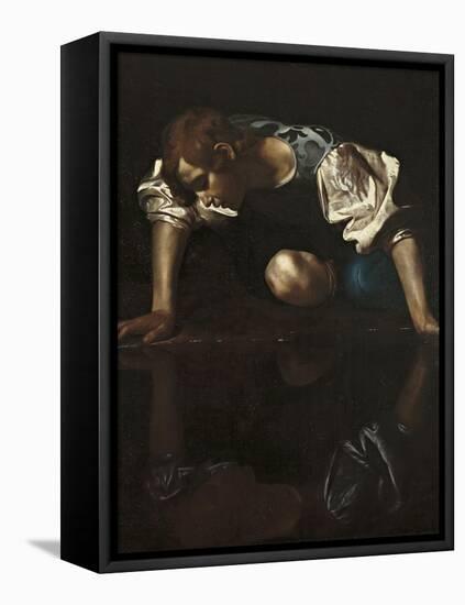 Narcissus-Caravaggio-Framed Premier Image Canvas