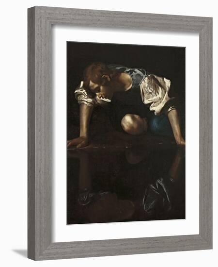 Narcissus-Caravaggio-Framed Giclee Print