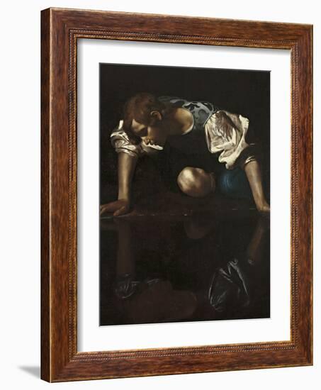 Narcissus-Caravaggio-Framed Giclee Print