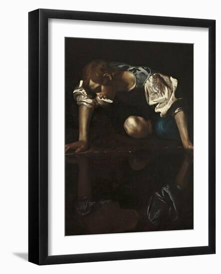 Narcissus-Caravaggio-Framed Giclee Print