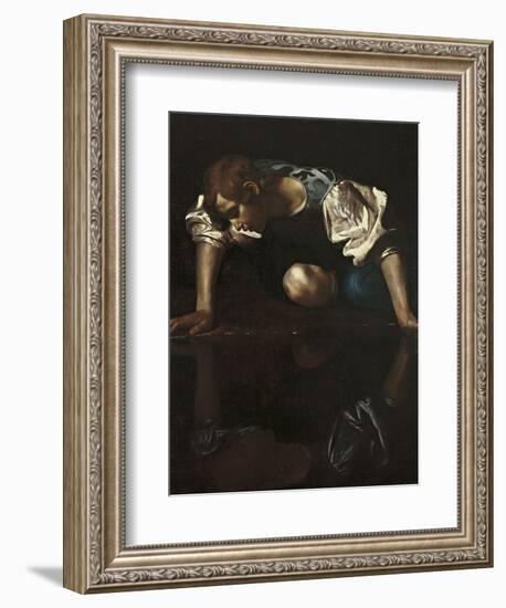 Narcissus-Caravaggio-Framed Giclee Print