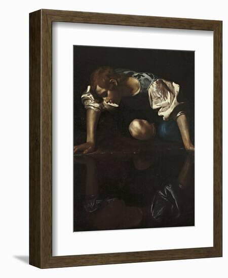 Narcissus-Caravaggio-Framed Giclee Print