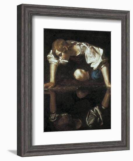 Narcissus-Caravaggio-Framed Art Print