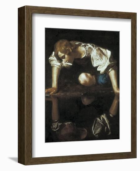 Narcissus-Caravaggio-Framed Art Print