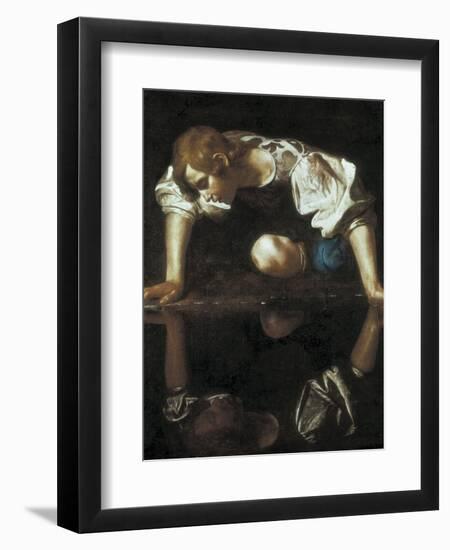 Narcissus-Caravaggio-Framed Art Print