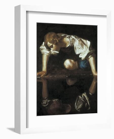 Narcissus-Caravaggio-Framed Art Print