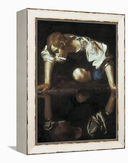 Narcissus-Caravaggio-Framed Stretched Canvas