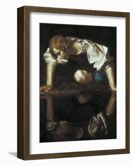 Narcissus-Caravaggio-Framed Art Print