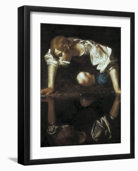 Narcissus-Caravaggio-Framed Art Print