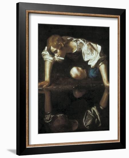 Narcissus-Caravaggio-Framed Art Print