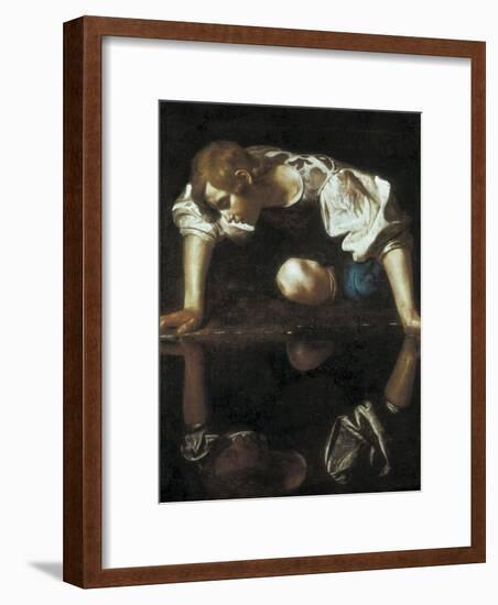 Narcissus-Caravaggio-Framed Art Print