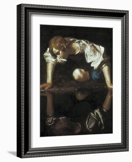 Narcissus-Caravaggio-Framed Art Print