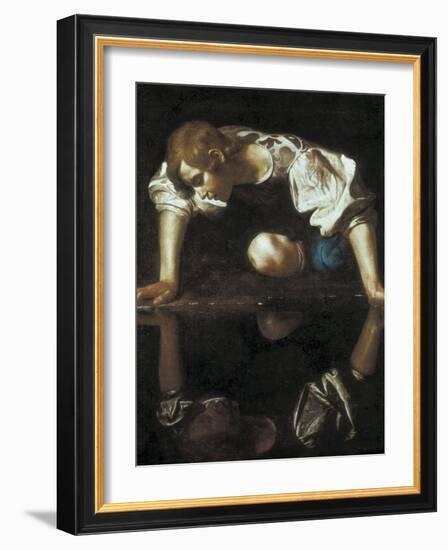 Narcissus-Caravaggio-Framed Art Print