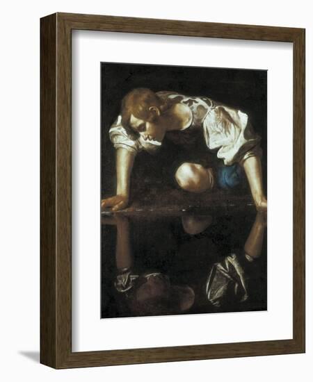 Narcissus-Caravaggio-Framed Premium Giclee Print