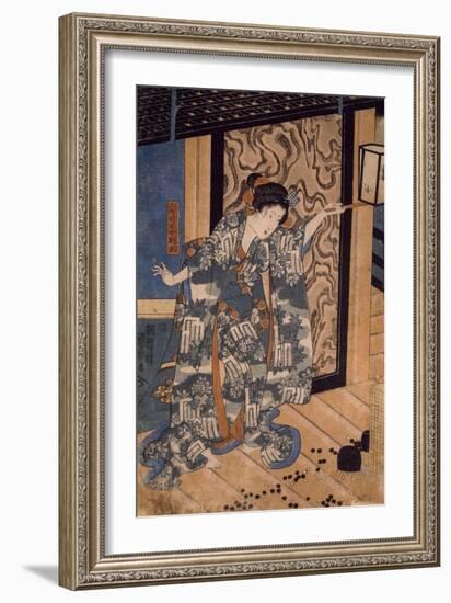 Nareginu, Mikawa No Zenji's Daughter, by Utagawa Kuniyoshi-Kuniyoshi Utagawa-Framed Giclee Print