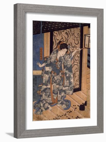 Nareginu, Mikawa No Zenji's Daughter, by Utagawa Kuniyoshi-Kuniyoshi Utagawa-Framed Giclee Print