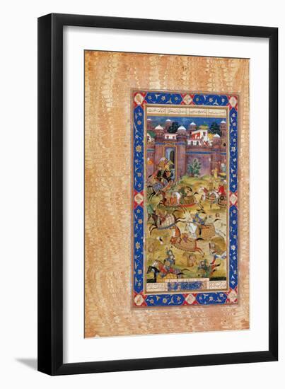 Nariman Kills the Son of the Khaqan of China. from the Garshaspnama Epic by Asadi Tusi-null-Framed Giclee Print