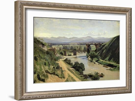 Narni, the Bridge of Augustus over the Nera-Jean-Baptiste-Camille Corot-Framed Giclee Print