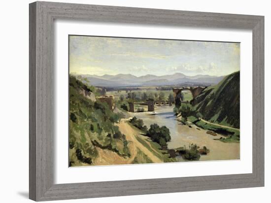 Narni, the Bridge of Augustus over the Nera-Jean-Baptiste-Camille Corot-Framed Giclee Print