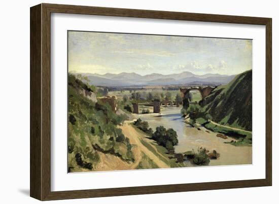 Narni, the Bridge of Augustus over the Nera-Jean-Baptiste-Camille Corot-Framed Giclee Print