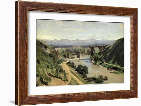 Narni, the Bridge of Augustus over the Nera-Jean-Baptiste-Camille Corot-Framed Giclee Print