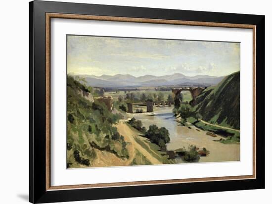 Narni, the Bridge of Augustus over the Nera-Jean-Baptiste-Camille Corot-Framed Giclee Print